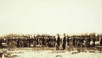 Primera Infantería de Color de EE.UU., pub. c.1860s (foto sepia) de Mathew B. Brady